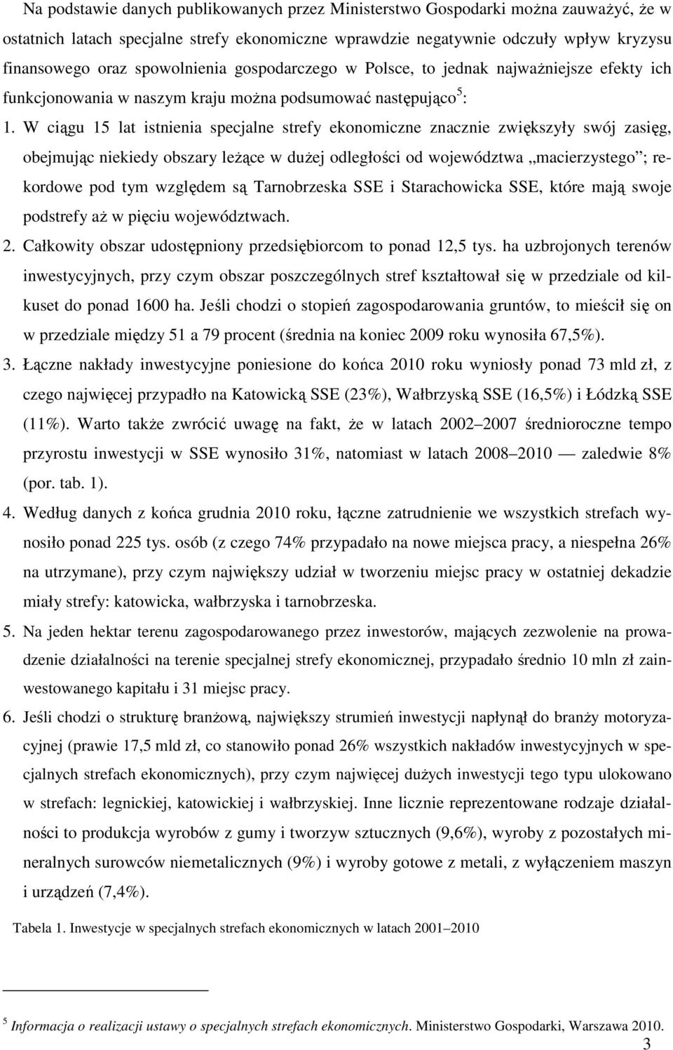 W ciągu 15 lat istnienia specjalne strefy ekonomiczne znacznie zwiększyły swój zasięg, obejmując niekiedy obszary leŝące w duŝej odległości od województwa macierzystego ; rekordowe pod tym względem