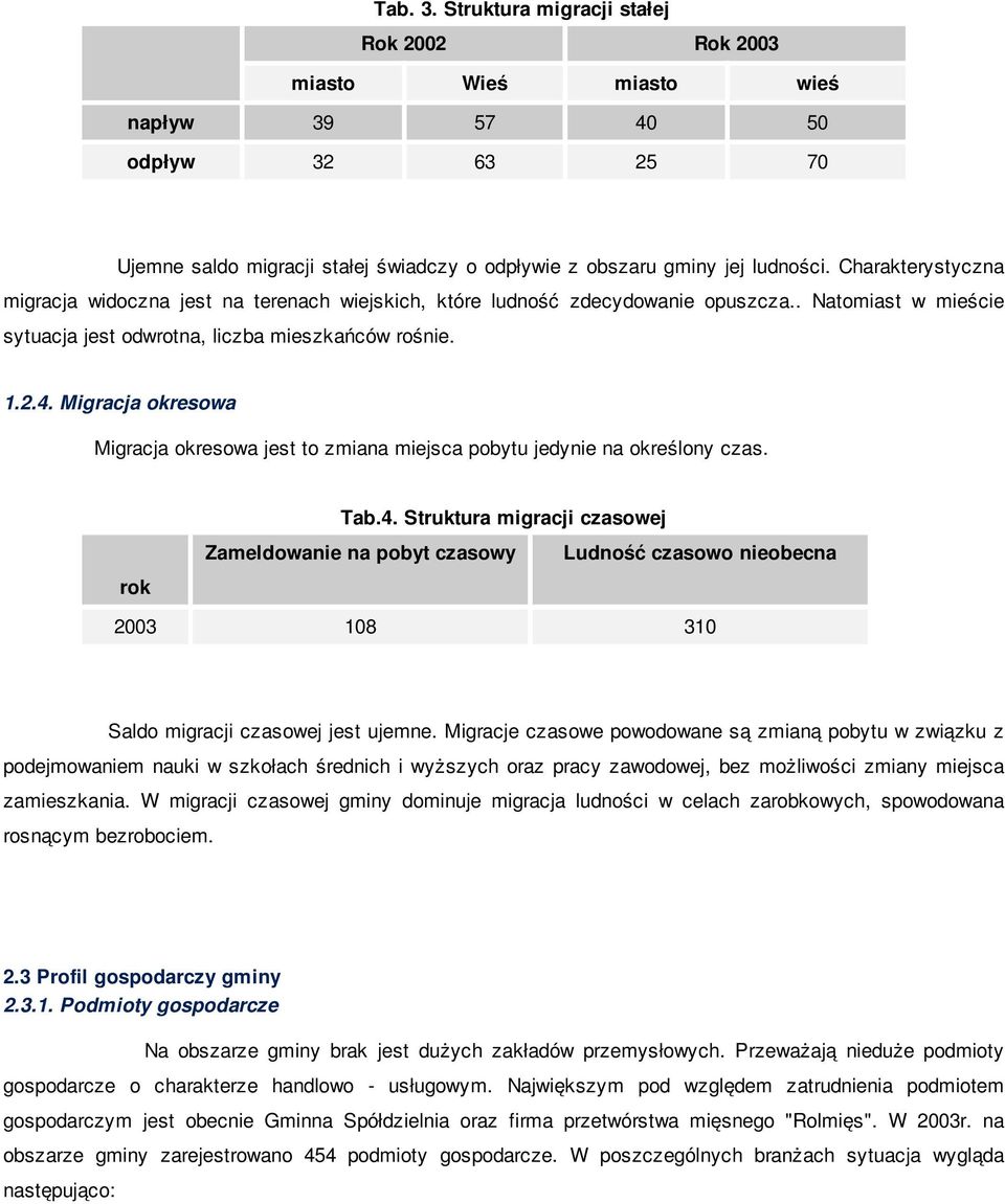 Migracja okresowa Migracja okresowa jest to zmiana miejsca pobytu jedynie na określony czas. Tab.4.