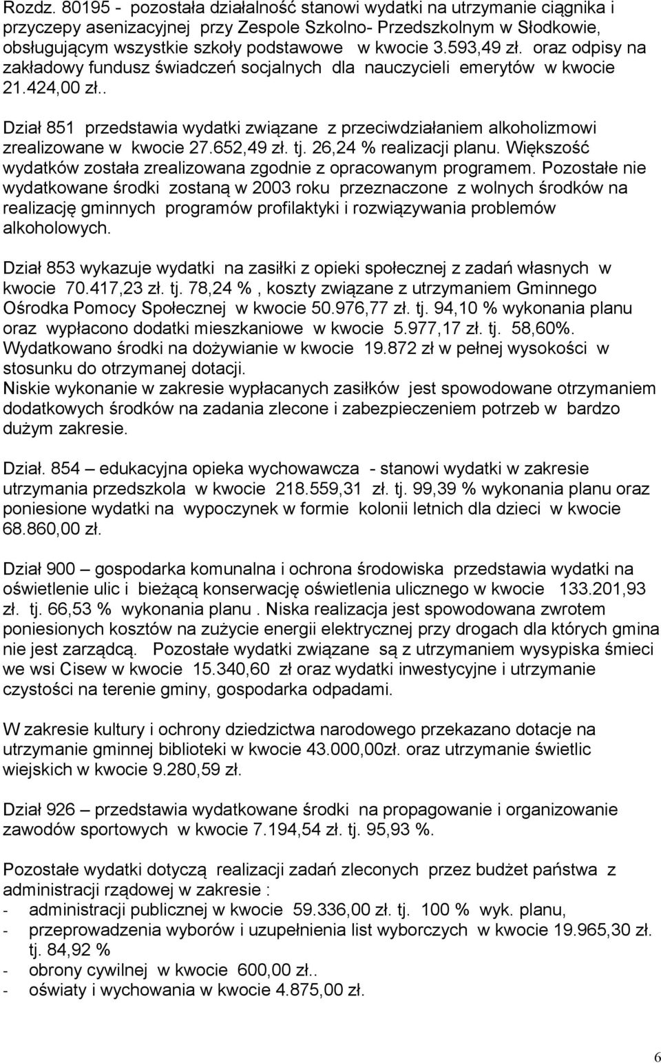 593,49 zł. oraz odpisy na zakładowy fundusz świadczeń socjalnych dla nauczycieli emerytów w kwocie 21.424,00 zł.