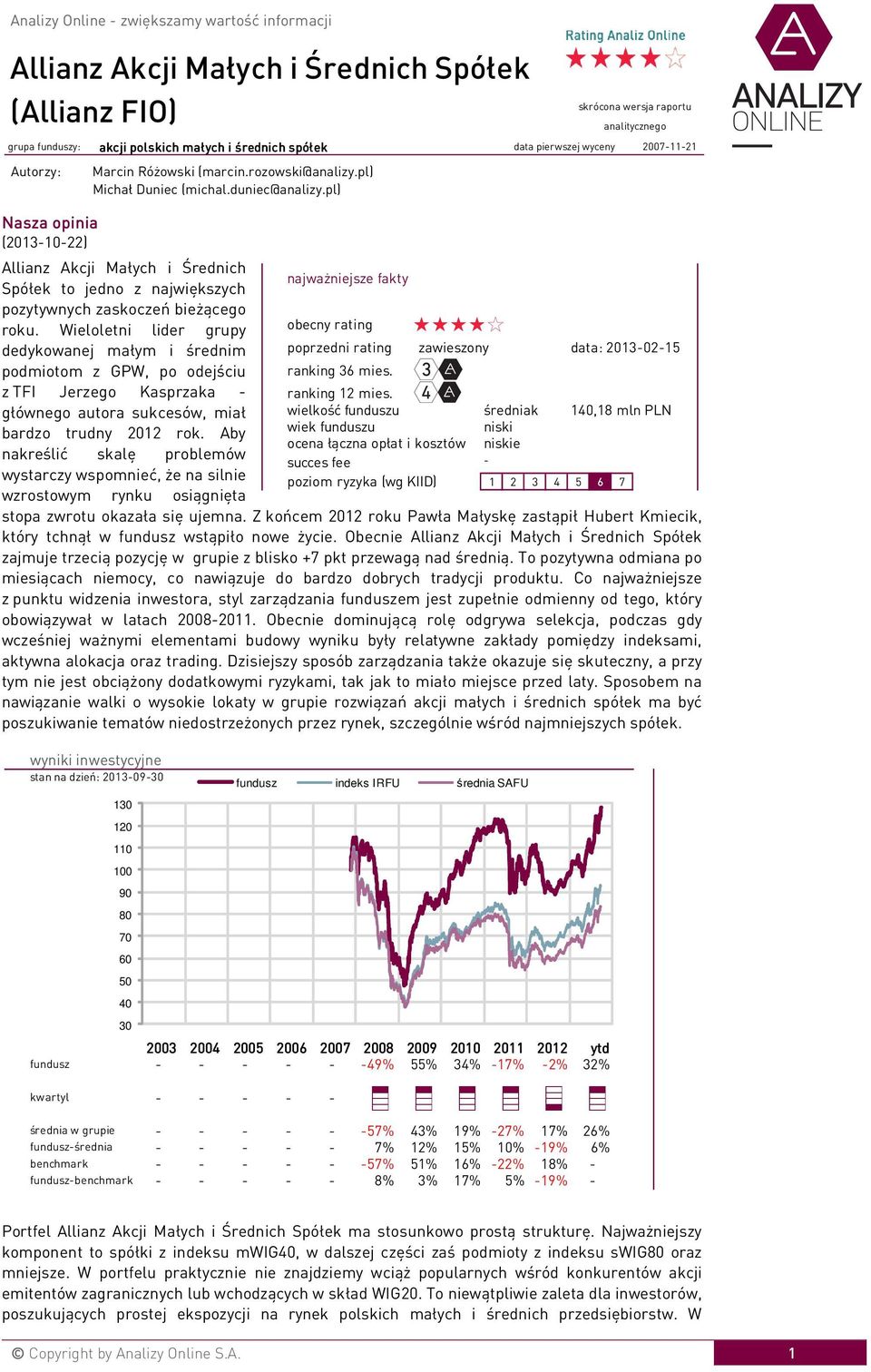 Aby nakreślić skalę problemów wystarczy wspomnieć, że na silnie wzrostowym rynku osiągnięta najważniejsze fakty obecny rating poprzedni rating ranking 36 mies.