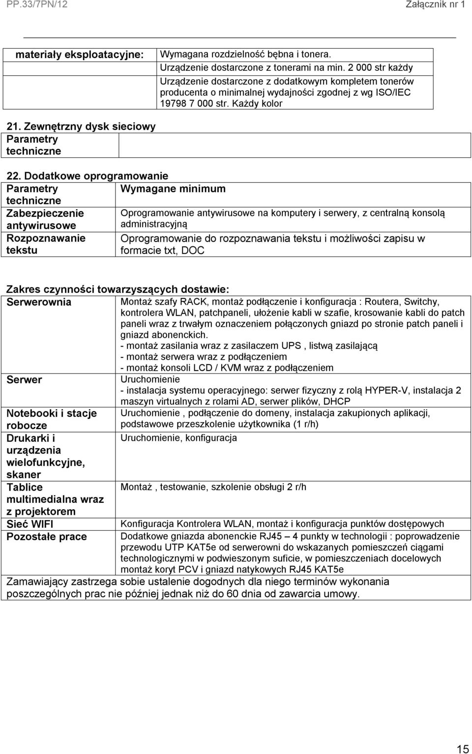 Dodatkowe oprogramowanie Zabezpieczenie antywirusowe Rozpoznawanie tekstu Oprogramowanie antywirusowe na komputery i serwery, z centralną konsolą administracyjną Oprogramowanie do rozpoznawania