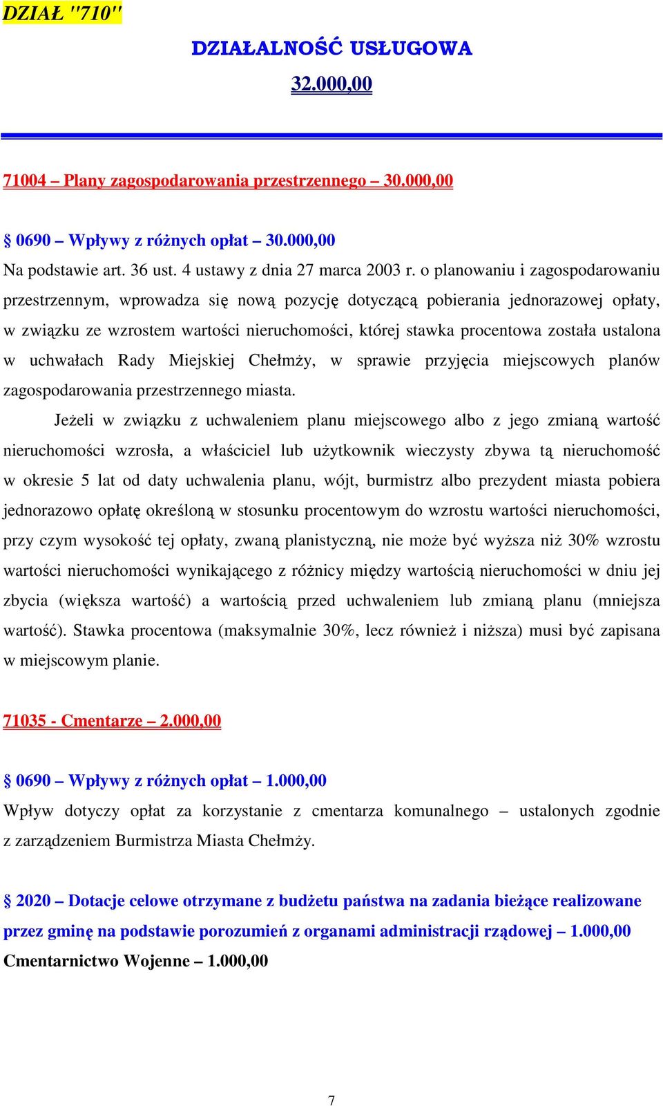 ustalona w uchwałach Rady Miejskiej ChełmŜy, w sprawie przyjęcia miejscowych planów zagospodarowania przestrzennego miasta.