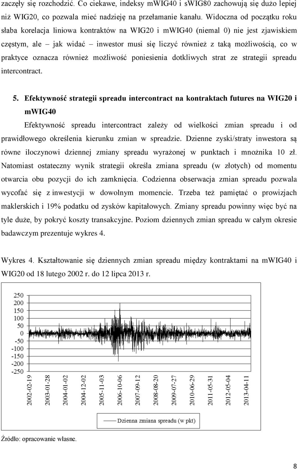 oznacza również możliwość poniesienia dotkliwych strat ze strategii spreadu intercontract. 5.