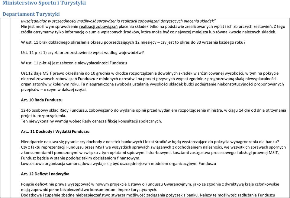 11 brak dokładnego określenia okresu poprzedzających 12 miesięcy czy jest to okres do 30 września każdego roku? Ust. 11 p- kt 1) czy zbiorcze zestawienie wpłat według województw? W ust.