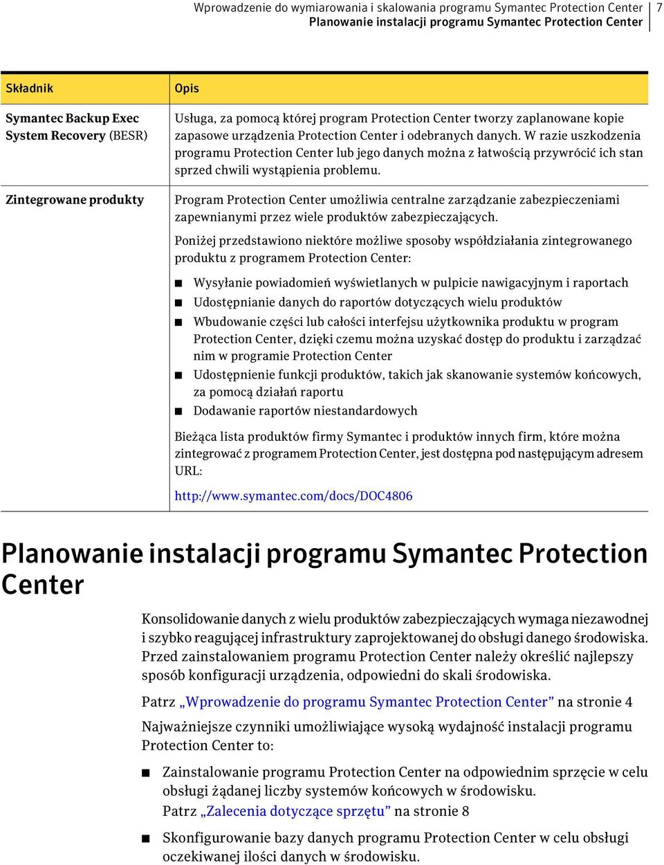 W razie uszkodzenia programu Protection Center lub jego danych można z łatwością przywrócić ich stan sprzed chwili wystąpienia problemu.