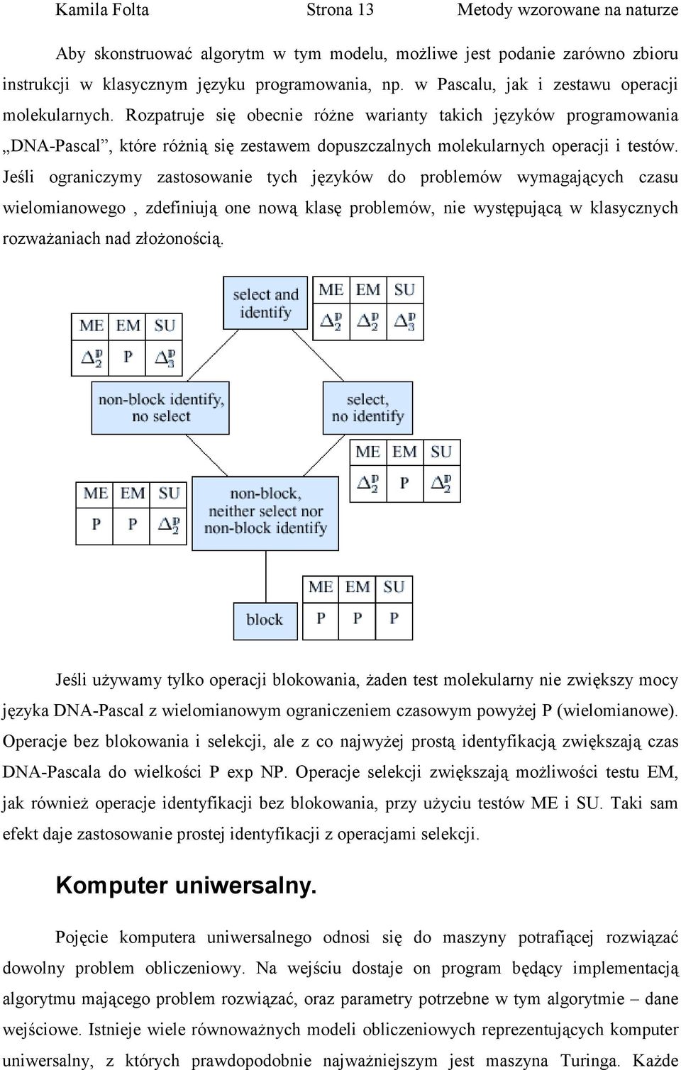 Rozpatruje się obecnie różne warianty takich języków programowania DNA-Pascal, które różnią się zestawem dopuszczalnych molekularnych operacji i testów.