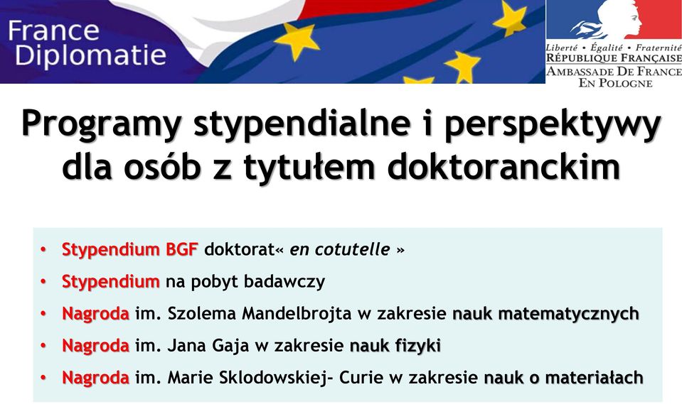 Szolema Mandelbrojta w zakresie nauk matematycznych Nagroda im.