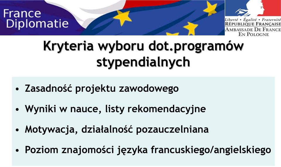 zawodowego Wyniki w nauce, listy rekomendacyjne