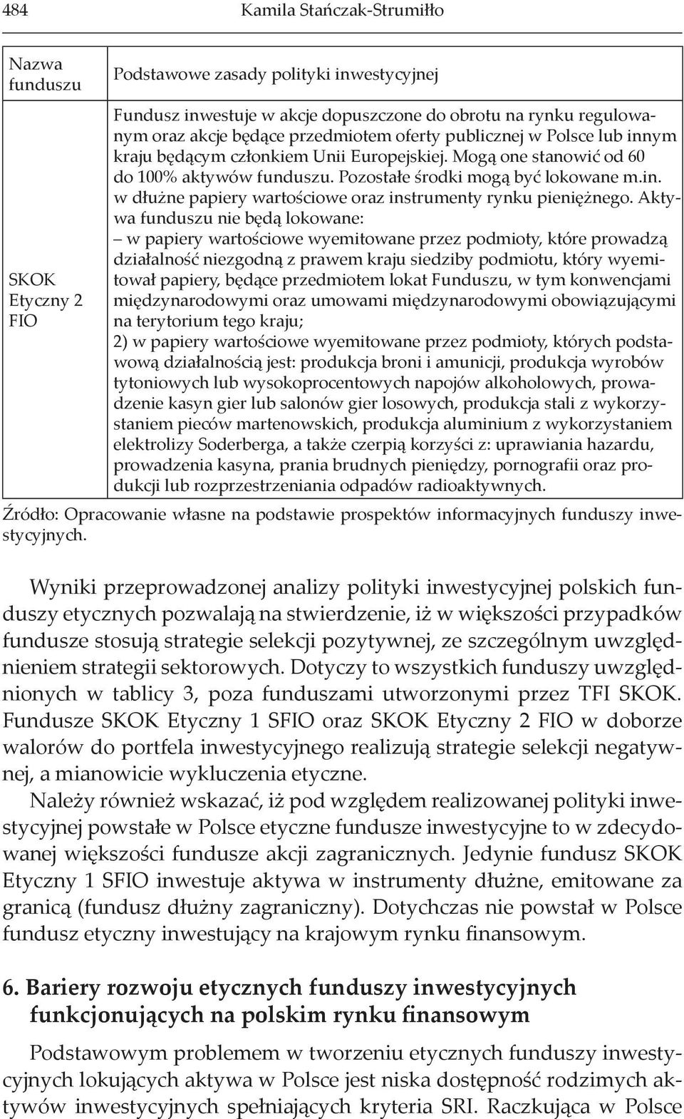 Aktywa funduszu nie będą lokowane: w papiery wartościowe wyemitowane przez podmioty, które prowadzą działalność niezgodną z prawem kraju siedziby podmiotu, który wyemitował papiery, będące