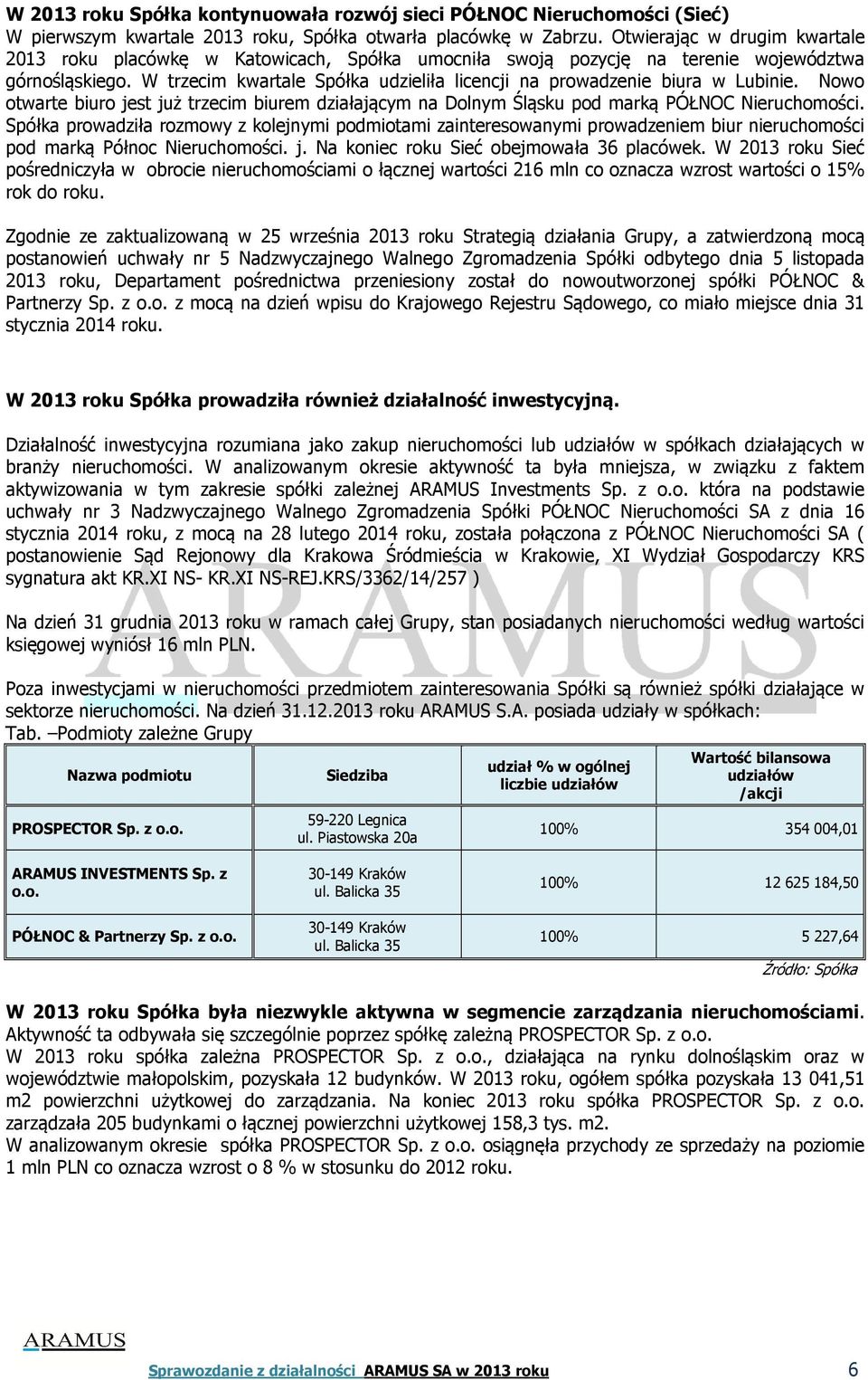 W trzecim kwartale Spółka udzieliła licencji na prowadzenie biura w Lubinie. Nowo otwarte biuro jest już trzecim biurem działającym na Dolnym Śląsku pod marką PÓŁNOC Nieruchomości.