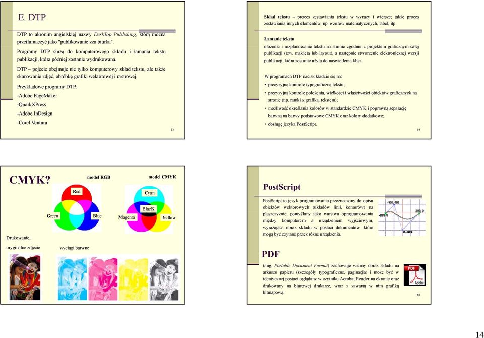 DTP pojęcie obejmuje nie tylko komputerowy skład tekstu, ale także skanowanie zdjęć, obróbkę grafiki wektorowej i rastrowej.