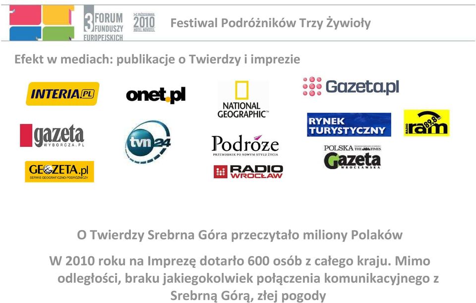 Polaków W 2010 roku na Imprezędotarło 600 osób z całego kraju.