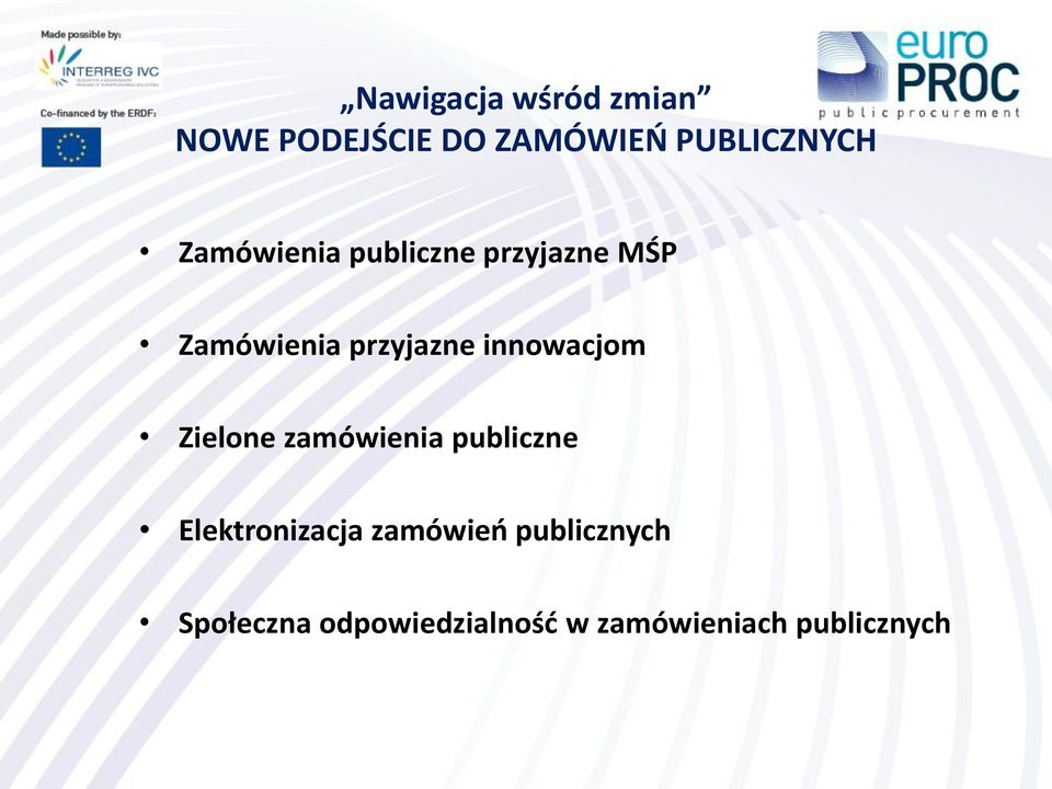 innowacjom Zielone zamówienia publiczne Elektronizacja