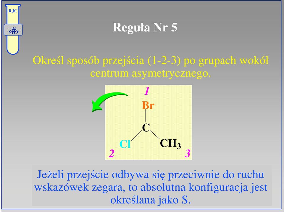 C Cl C 2 JeŜeli przejście odbywa się przeciwnie do