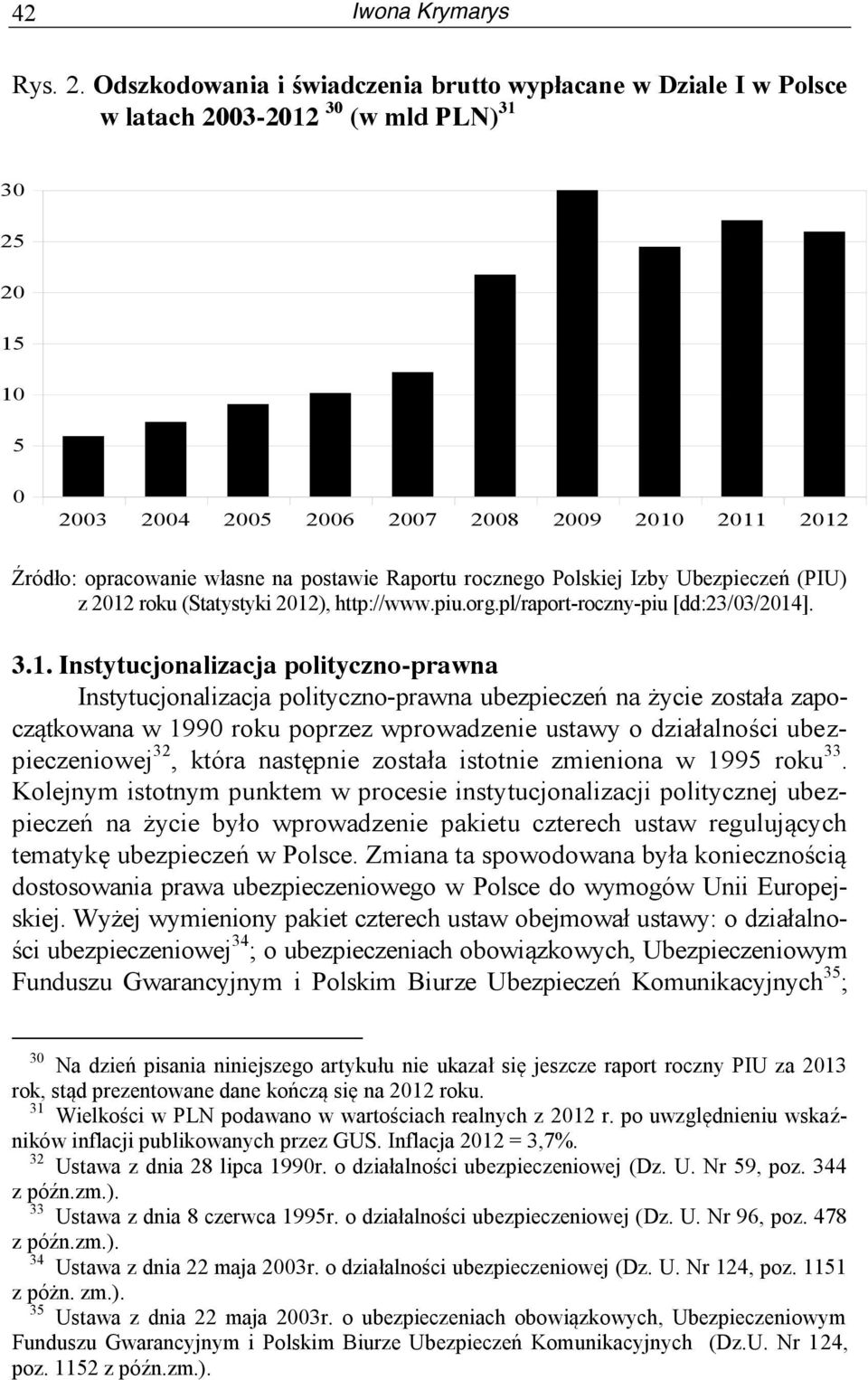 na postawie Raportu rocznego Polskiej Izby Ubezpieczeń (PIU) z 2012