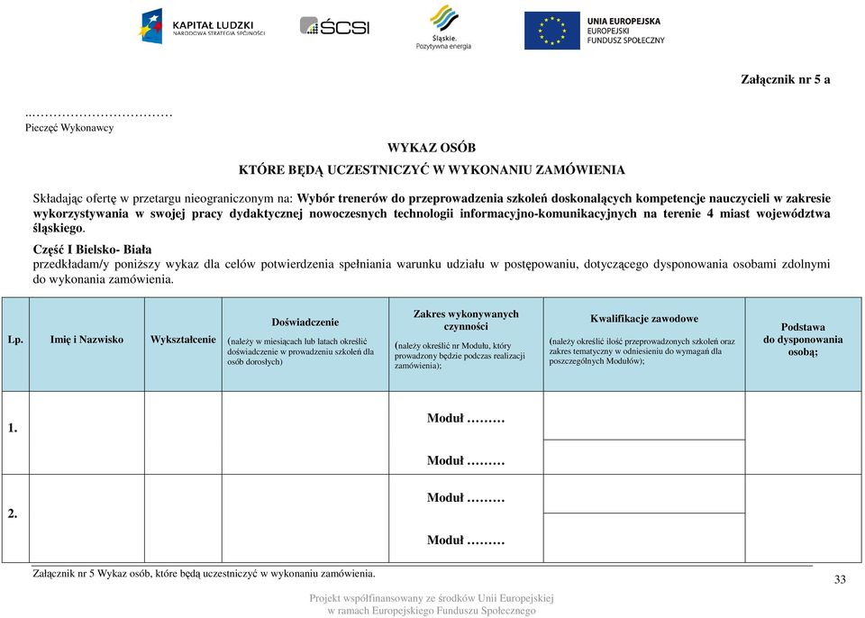 nauczycieli w zakresie wykorzystywania w swojej pracy dydaktycznej nowoczesnych technologii informacyjno-komunikacyjnych na terenie 4 miast województwa śląskiego.