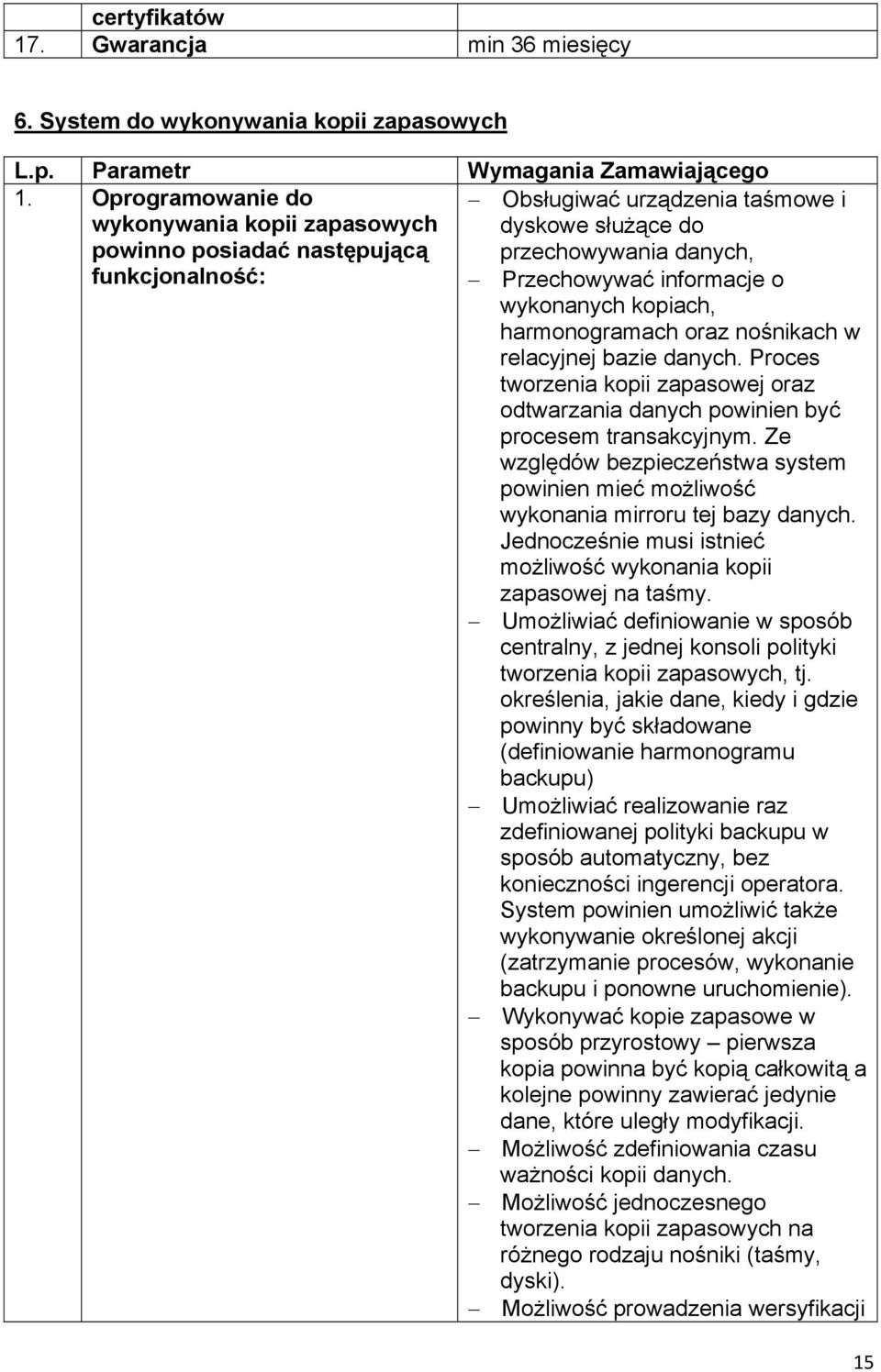 wykonanych kopiach, harmonogramach oraz nośnikach w relacyjnej bazie danych. Proces tworzenia kopii zapasowej oraz odtwarzania danych powinien być procesem transakcyjnym.