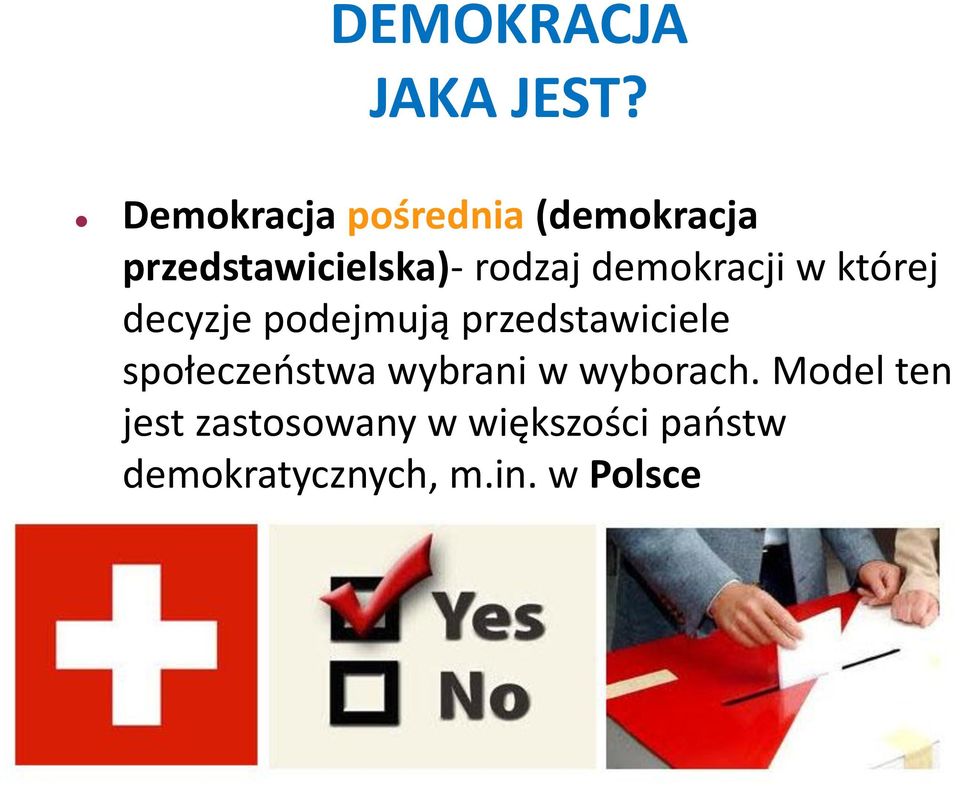 demokracji w której decyzje podejmują przedstawiciele