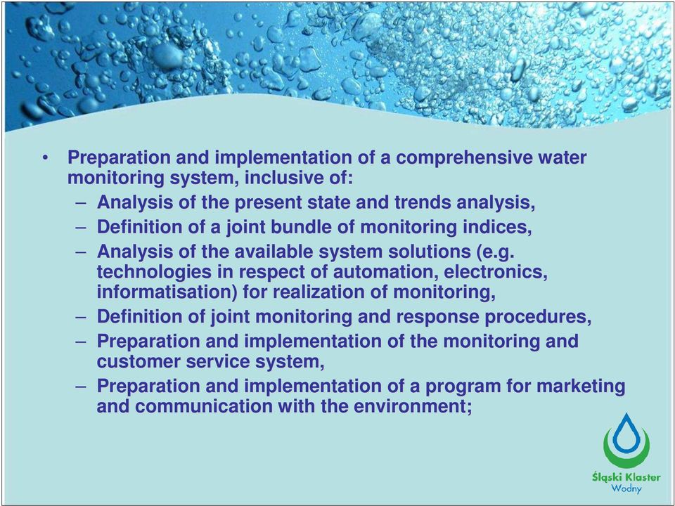 indices, Analysis of the available system solutions (e.g.