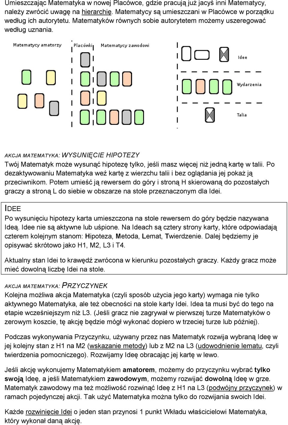 Po dezaktywowaniu Matematyka weź kartę z wierzchu talii i bez oglądania jej pokaż ją przeciwnikom.