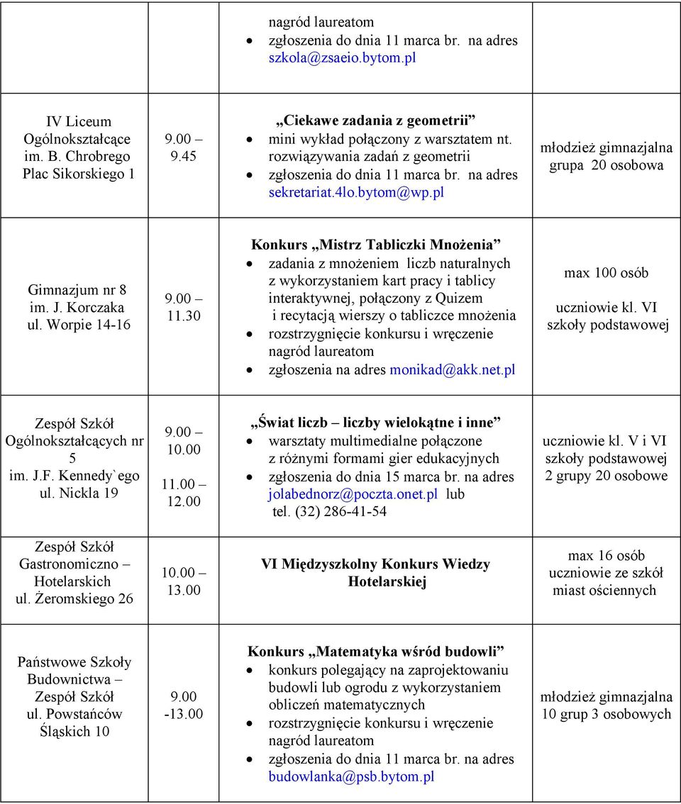 30 Konkurs Mistrz Tabliczki Mnożenia zadania z mnożeniem liczb naturalnych z wykorzystaniem kart pracy i tablicy interaktywnej, połączony z Quizem i recytacją wierszy o tabliczce mnożenia