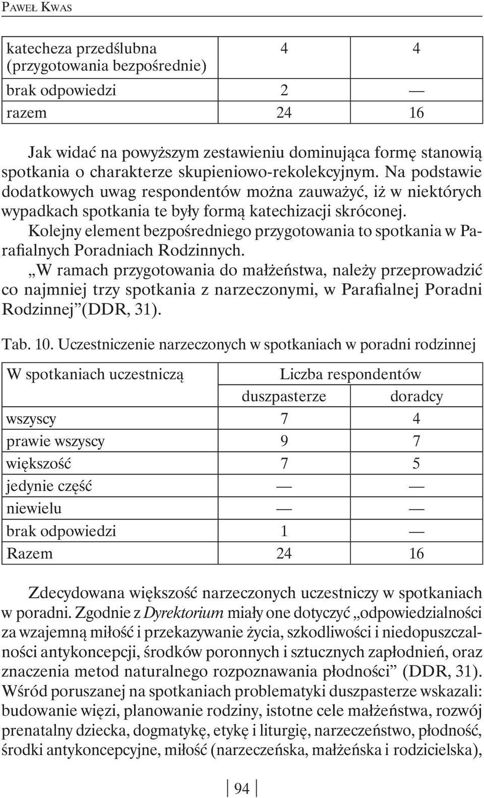 Kolejny element bezpośredniego przygotowania to spotkania w Parafialnych Poradniach Rodzinnych.