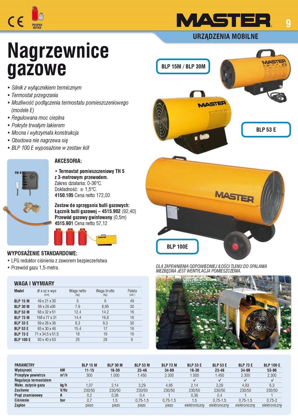 Zakres działania: 0-36 C. Dokładność: ± 1,5 C. 4150.105 Cena netto 172,00 Zestaw do sprzęgania butli gazowych: Łącznik butli gazowej 4515.902 (92,40) Przewód gazowy gwintowany (0,5m) 4515.