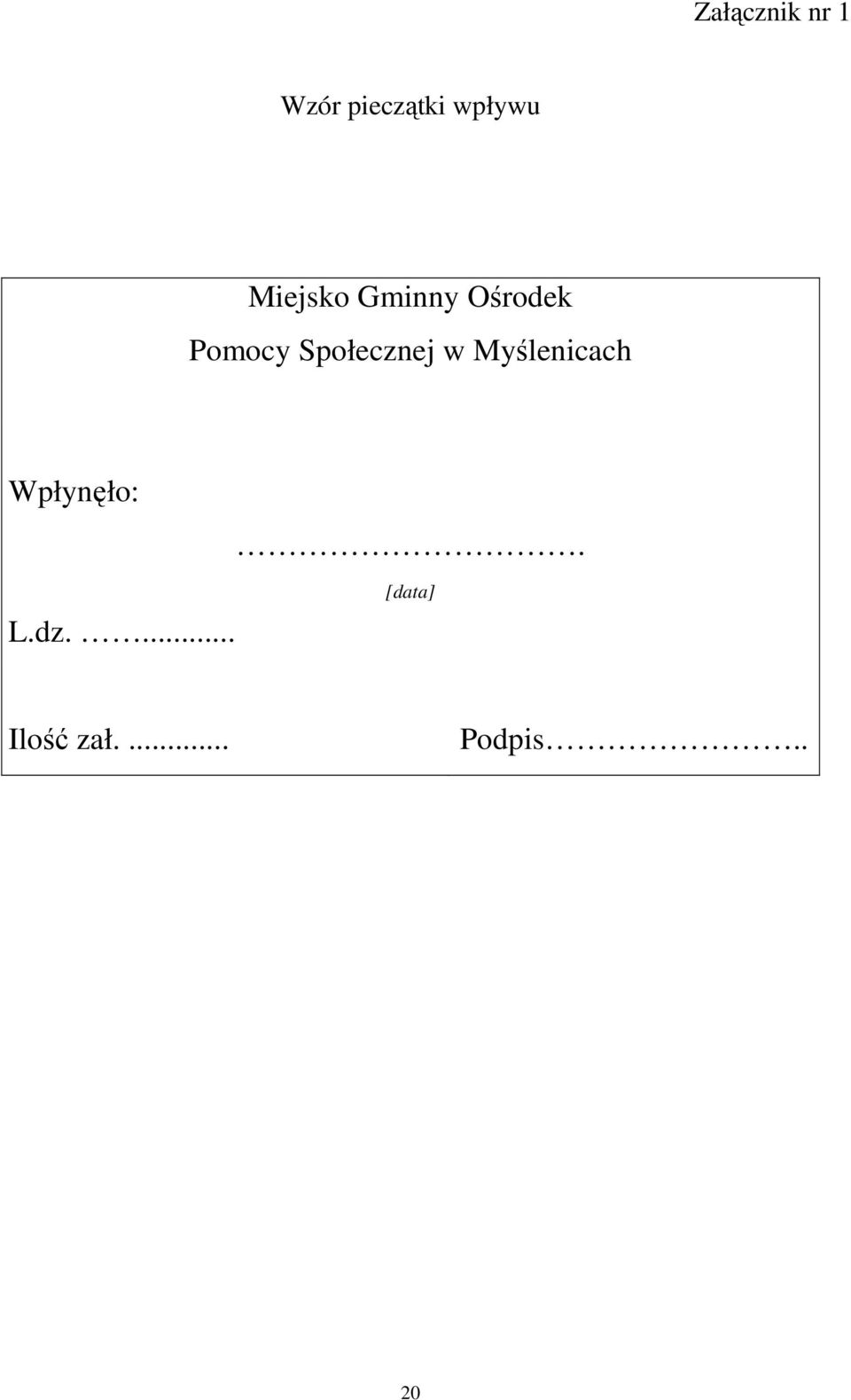 Pomocy Społecznej w Myślenicach