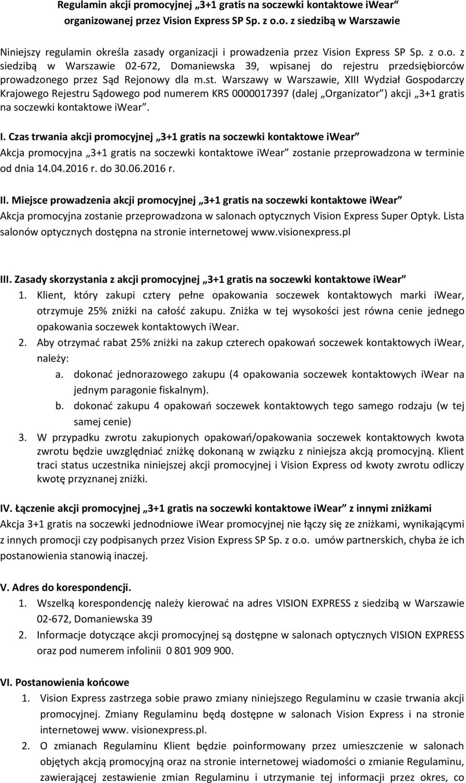 u przedsiębiorców prowadzonego przez Sąd Rejonowy dla m.st.