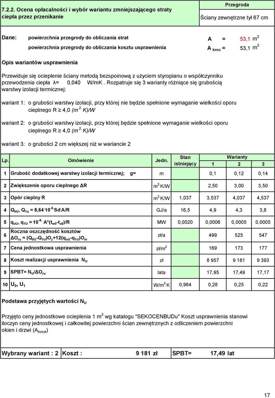 przewodzenia ciepła λ= 0,040 W/mK.