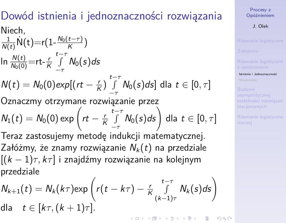 zastosujemy metodę indukcji matematycznej.