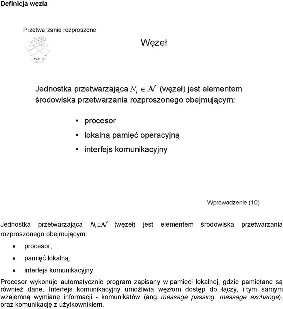Procesor wykonuje automatycznie program zapisany w pamięci lokalnej, gdzie pamiętane są również dane.