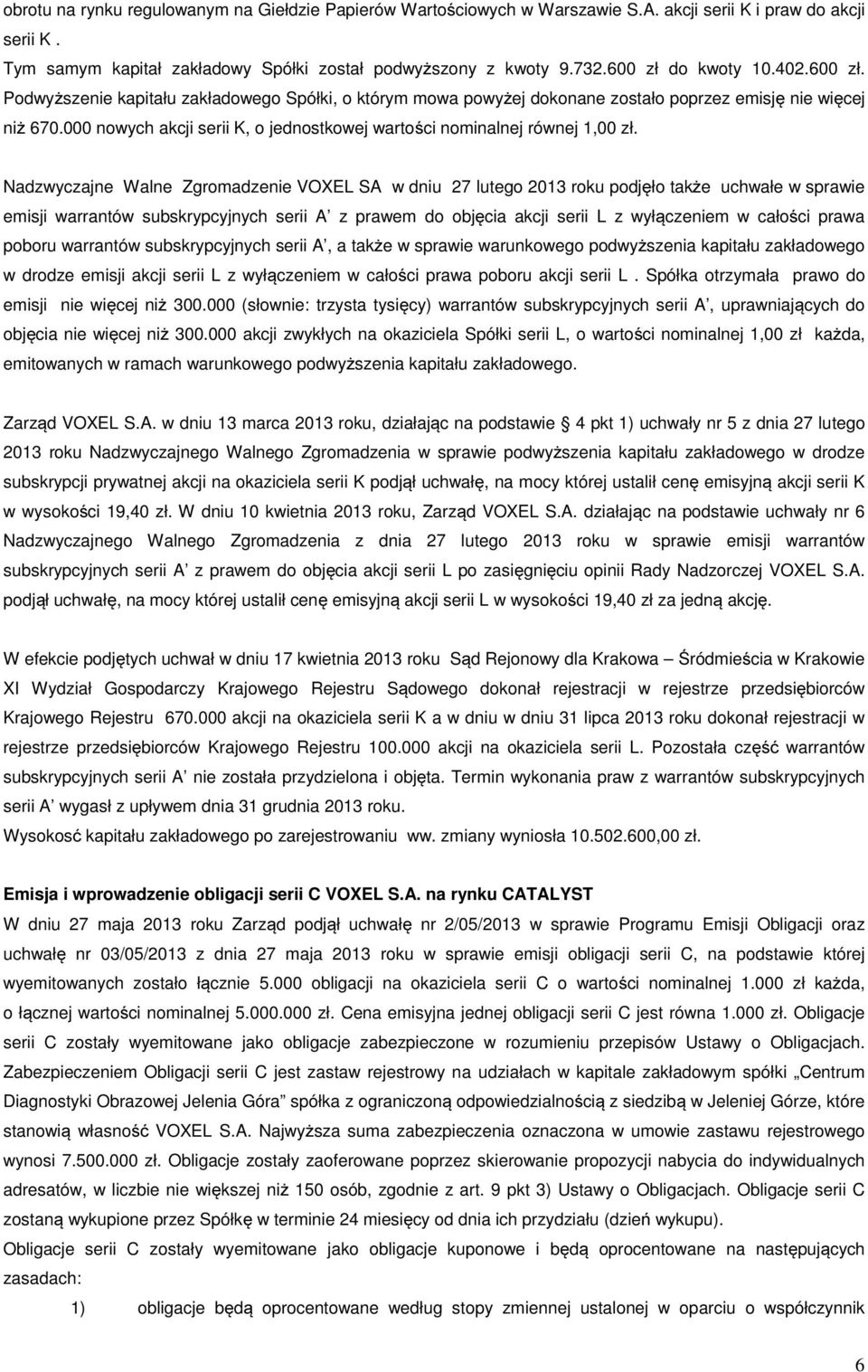 000 nowych akcji serii K, o jednostkowej wartości nominalnej równej 1,00 zł.