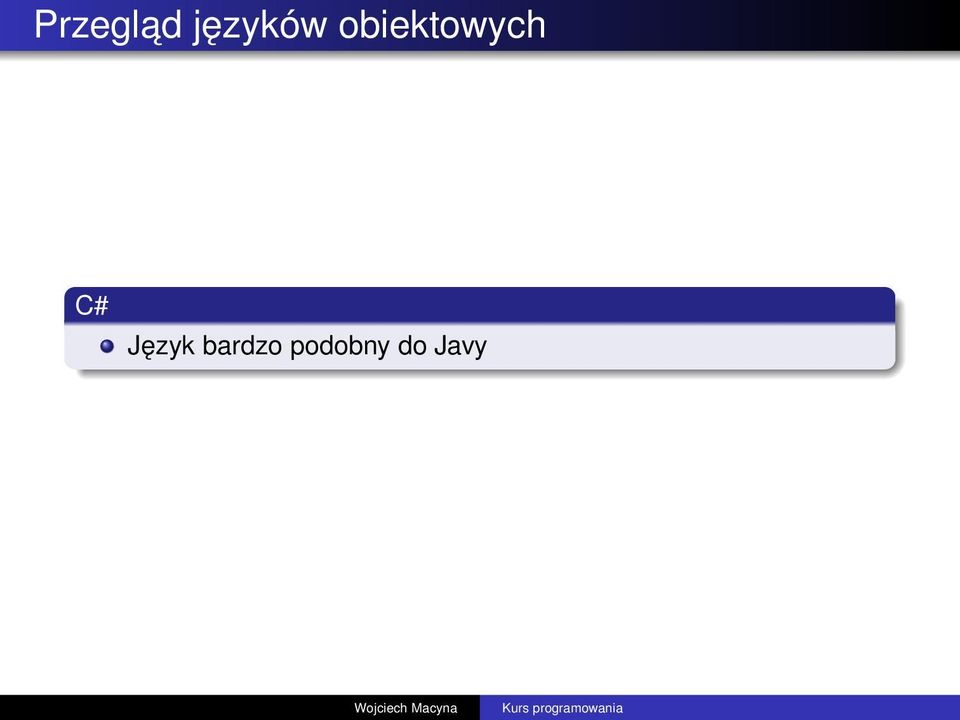 obiektowych C#