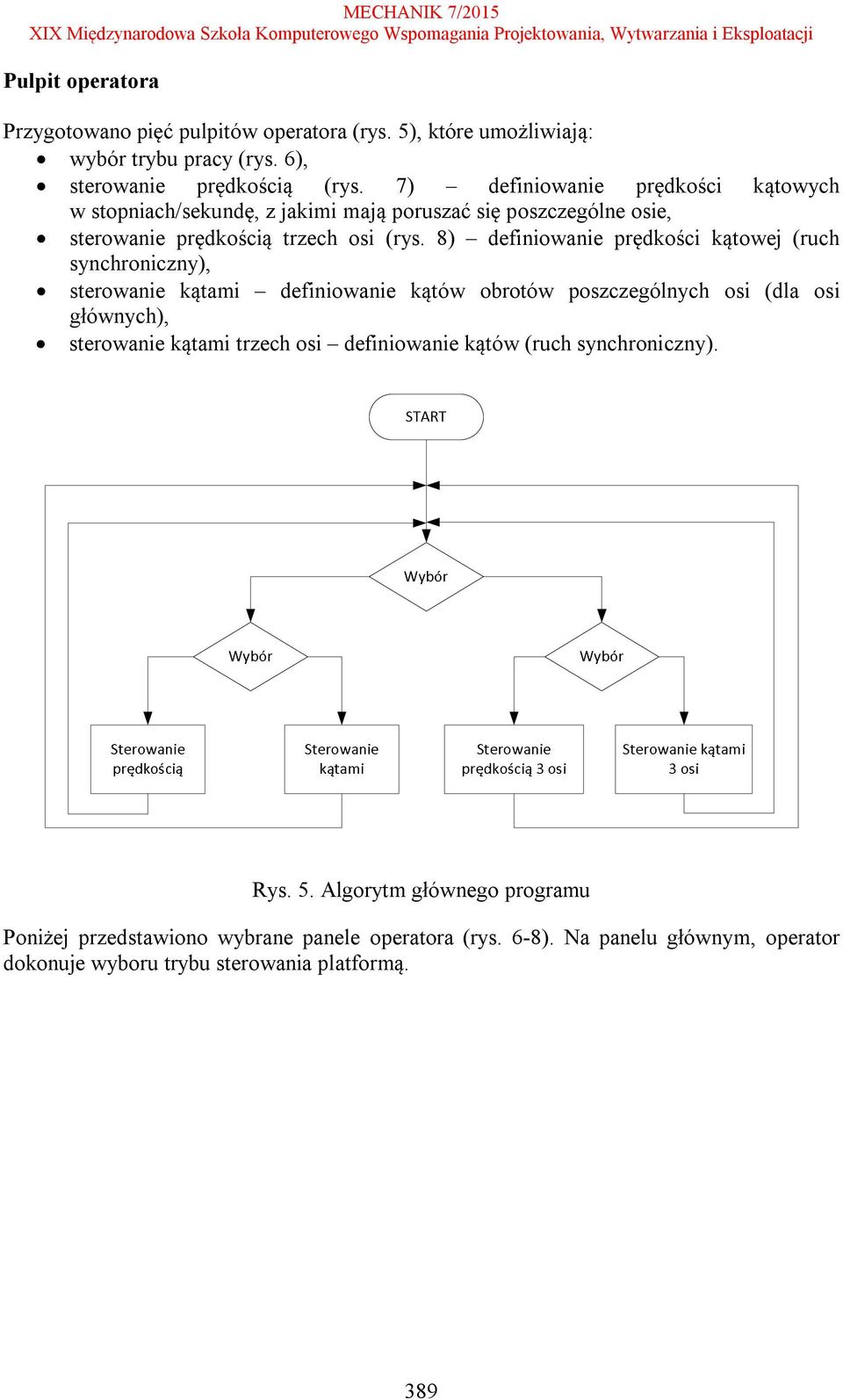 8) definiowanie prędkości kątowej (ruch synchroniczny), sterowanie kątami definiowanie kątów obrotów poszczególnych osi (dla osi głównych), sterowanie kątami trzech