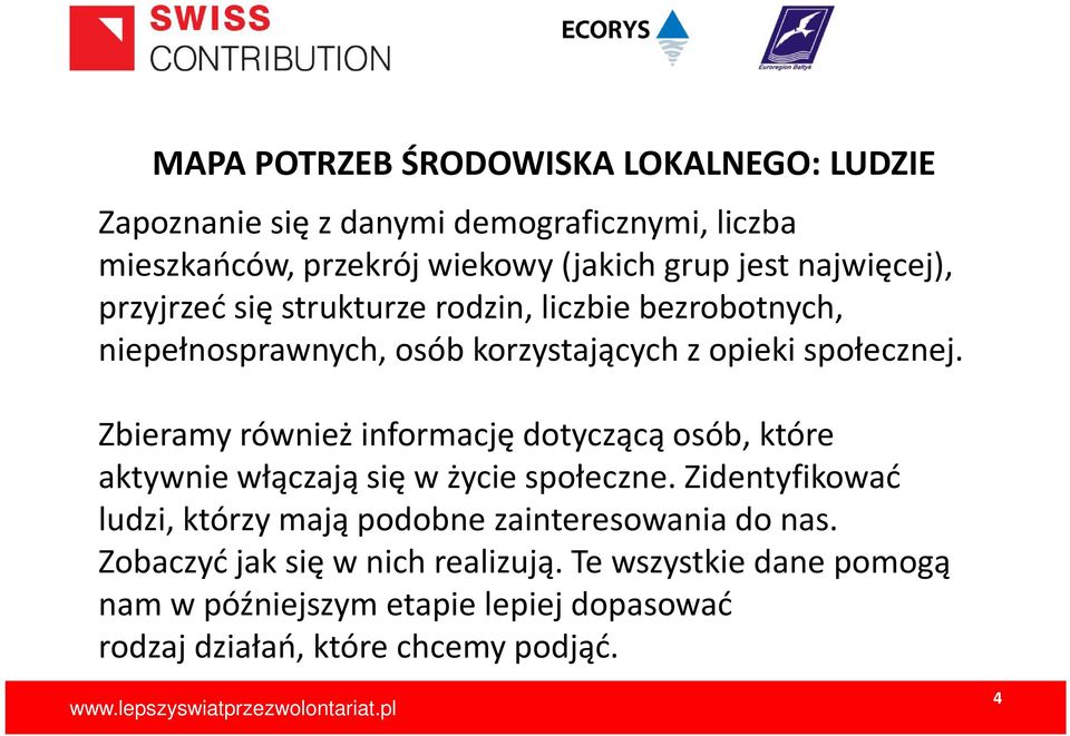 Zbieramy również informację dotyczącą osób, które aktywnie włączają się w życie społeczne.