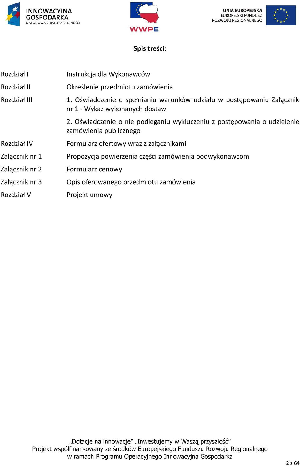 Oświadczenie o spełnianiu warunków udziału w postępowaniu Załącznik nr 1 - Wykaz wykonanych dostaw 2.