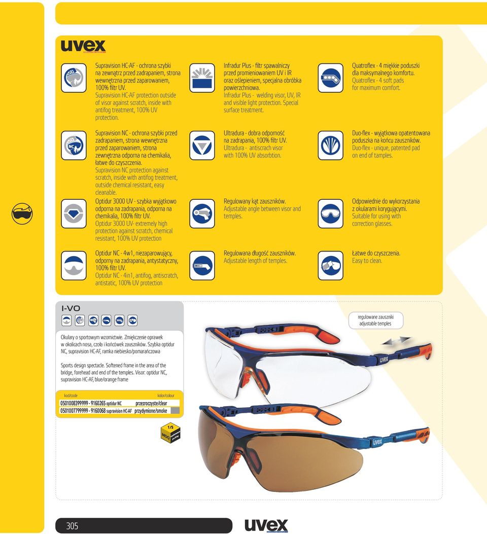 Infradur Plus - filtr spawalniczy przed promieniowaniem UV i IR oraz oślepieniem, specjalna obróbka powierzchniowa. Infradur Plus - welding visor, UV, IR and visible light protection.