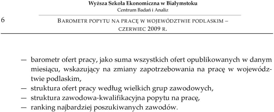 w województwie podlaskim, struktura ofert pracy według wielkich grup zawodowych,