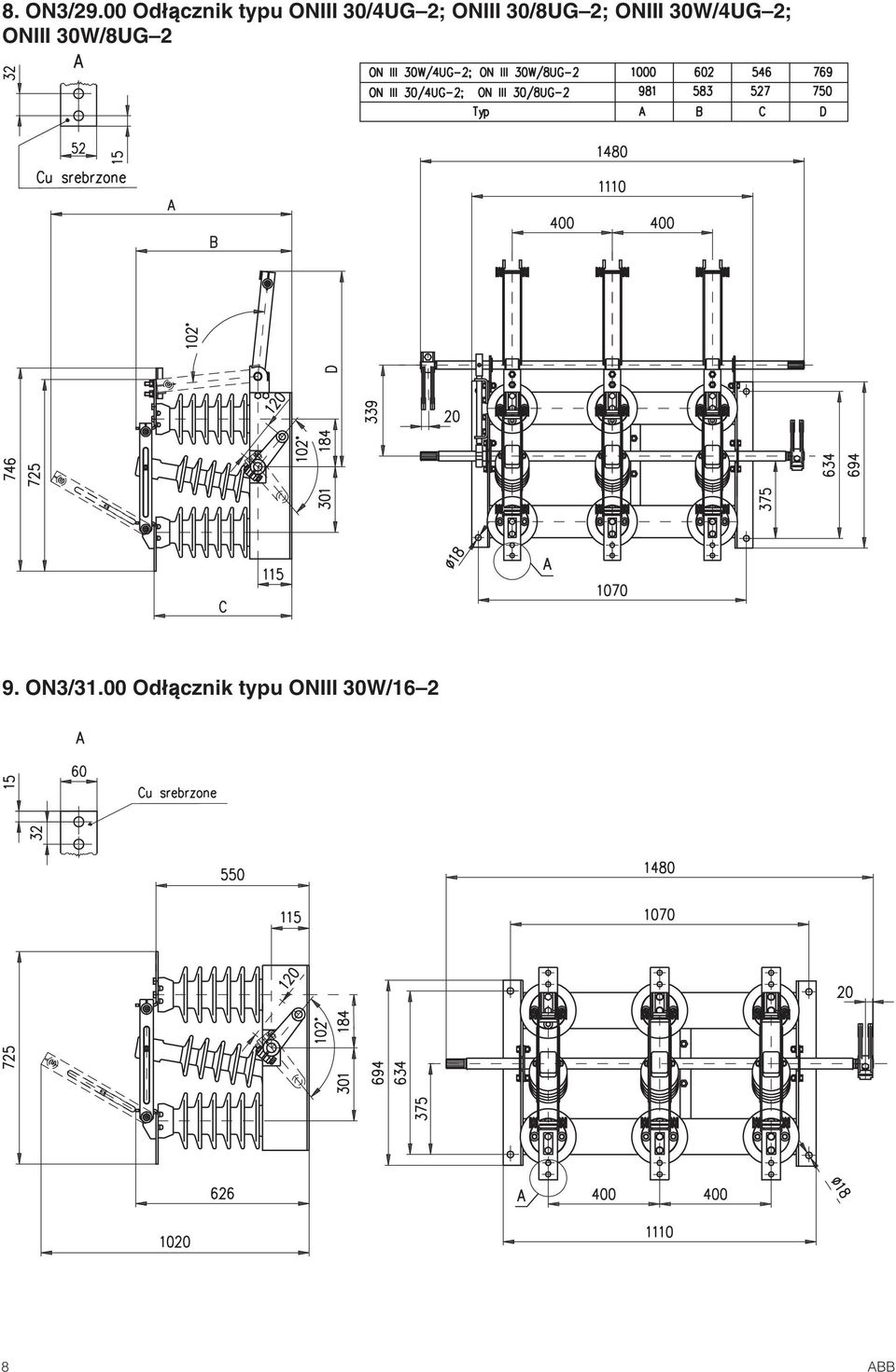 ONIII 30/8UG 2; ONIII 30W/4UG 2;