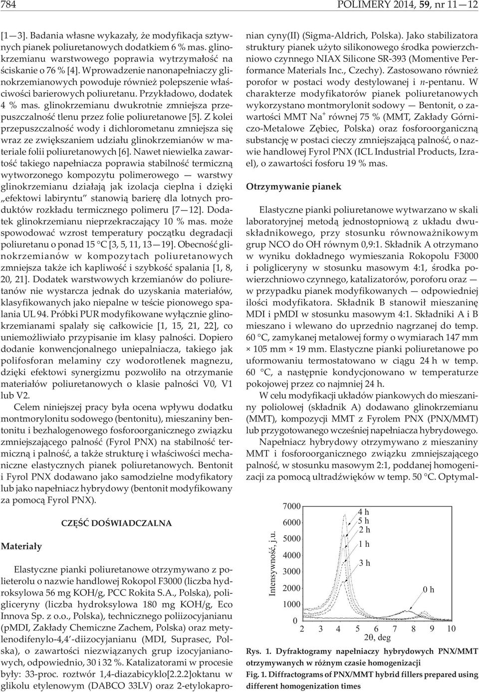 Przyk³adowo, dodatek 4 % mas. glinokrzemianu dwukrotnie zmniejsza przepuszczalnoœæ tlenu przez folie poliuretanowe [5].