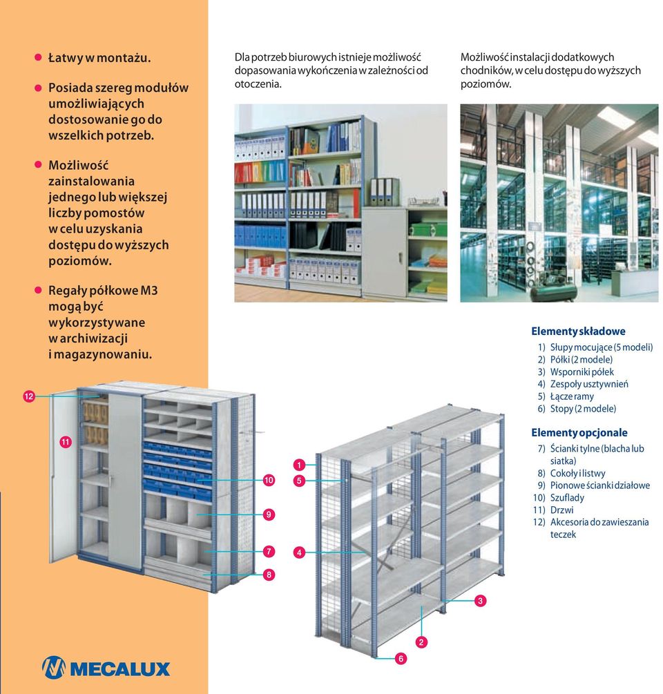 Dla potrzeb biurowych istnieje możliwość dopasowania wykończenia w zależności od otoczenia. Możliwość instalacji dodatkowych chodników, w celu dostępu do wyższych poziomów.