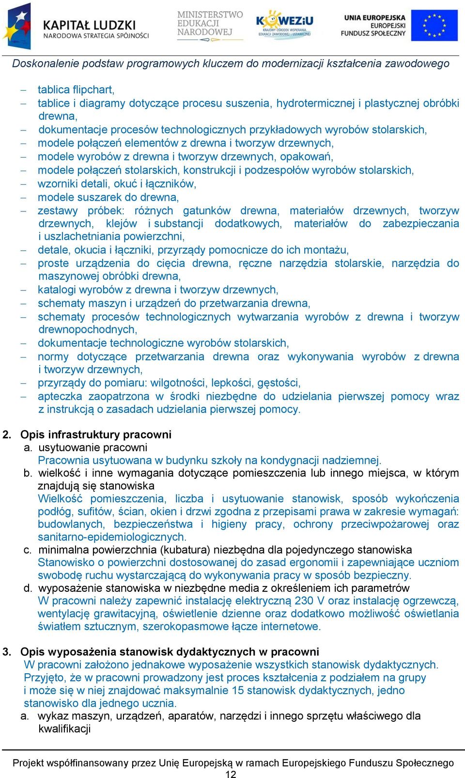 okuć i łączników, modele suszarek do drewna, zestawy próbek: różnych gatunków drewna, materiałów drzewnych, tworzyw drzewnych, klejów i substancji dodatkowych, materiałów do zabezpieczania i