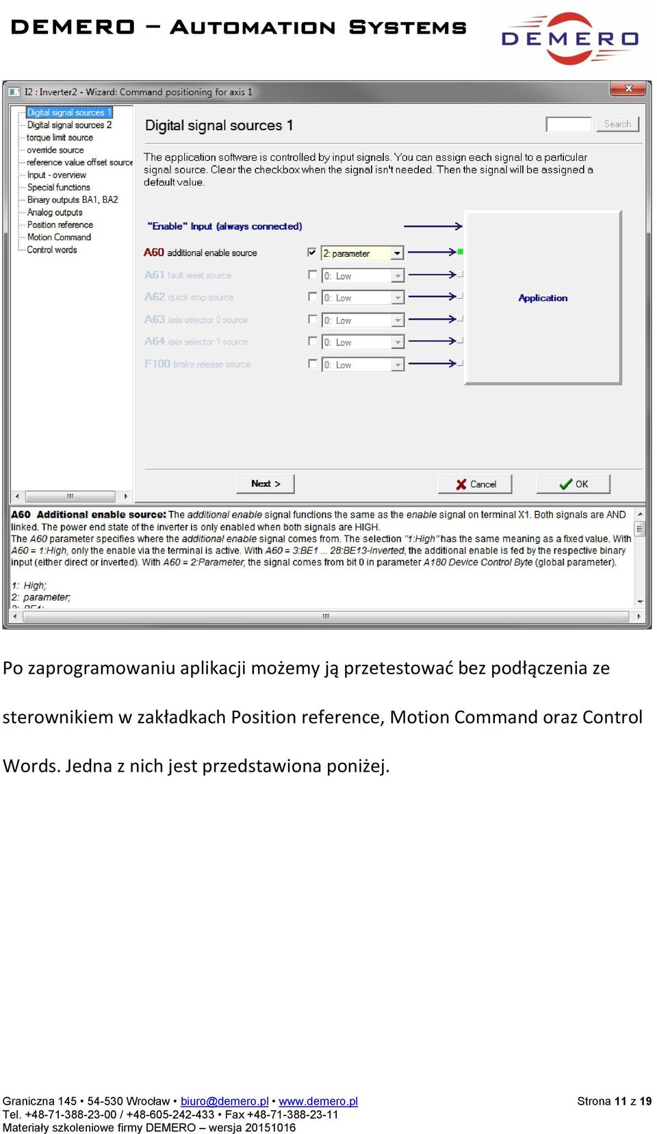 Motion Command oraz Control Words.