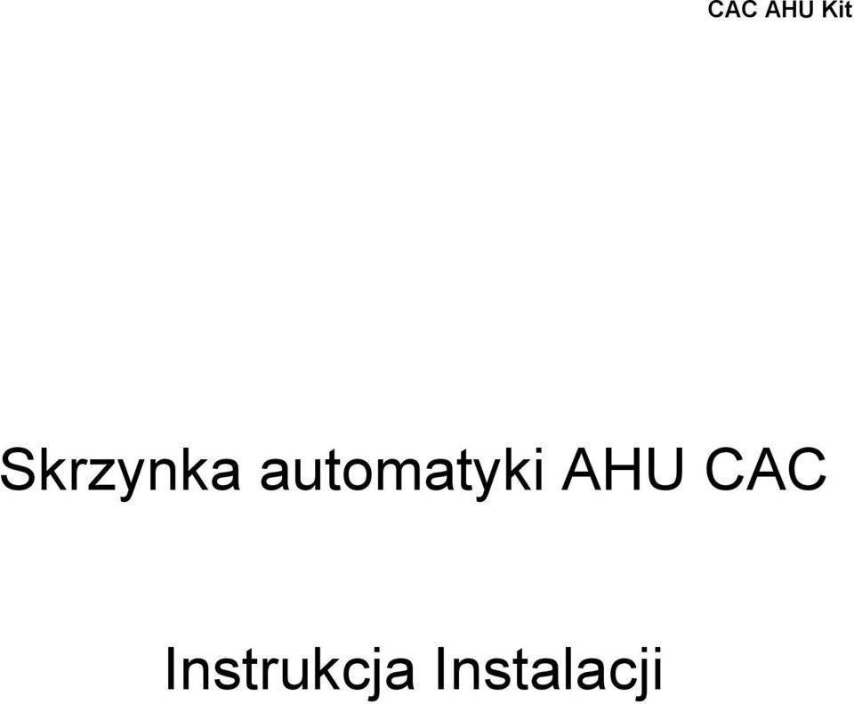 automatyki AHU