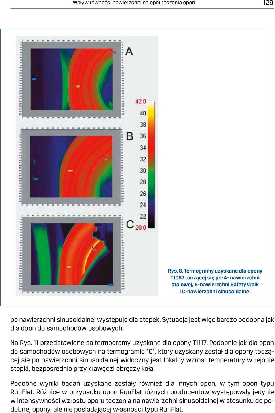 Sytuacja jest więc bardzo podobna jak dla opon do samochodów osobowych. Na Rys. 11 przedstawione są termogramy uzyskane dla opony T1117.
