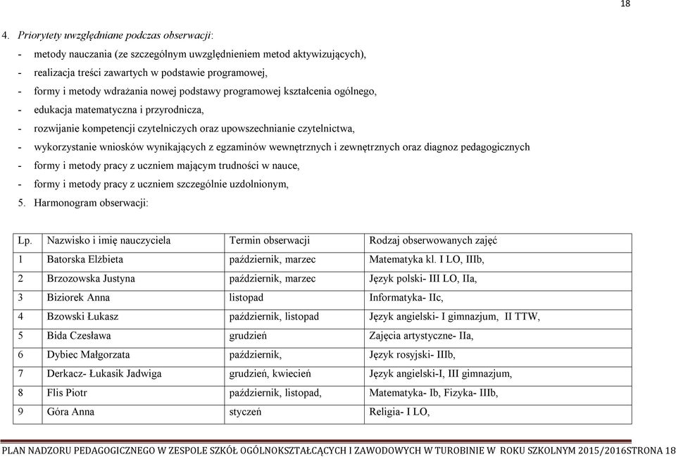 wynikających z egzaminów wewnętrznych i zewnętrznych oraz diagnoz pedagogicznych - formy i metody pracy z uczniem mającym trudności w nauce, - formy i metody pracy z uczniem szczególnie uzdolnionym,