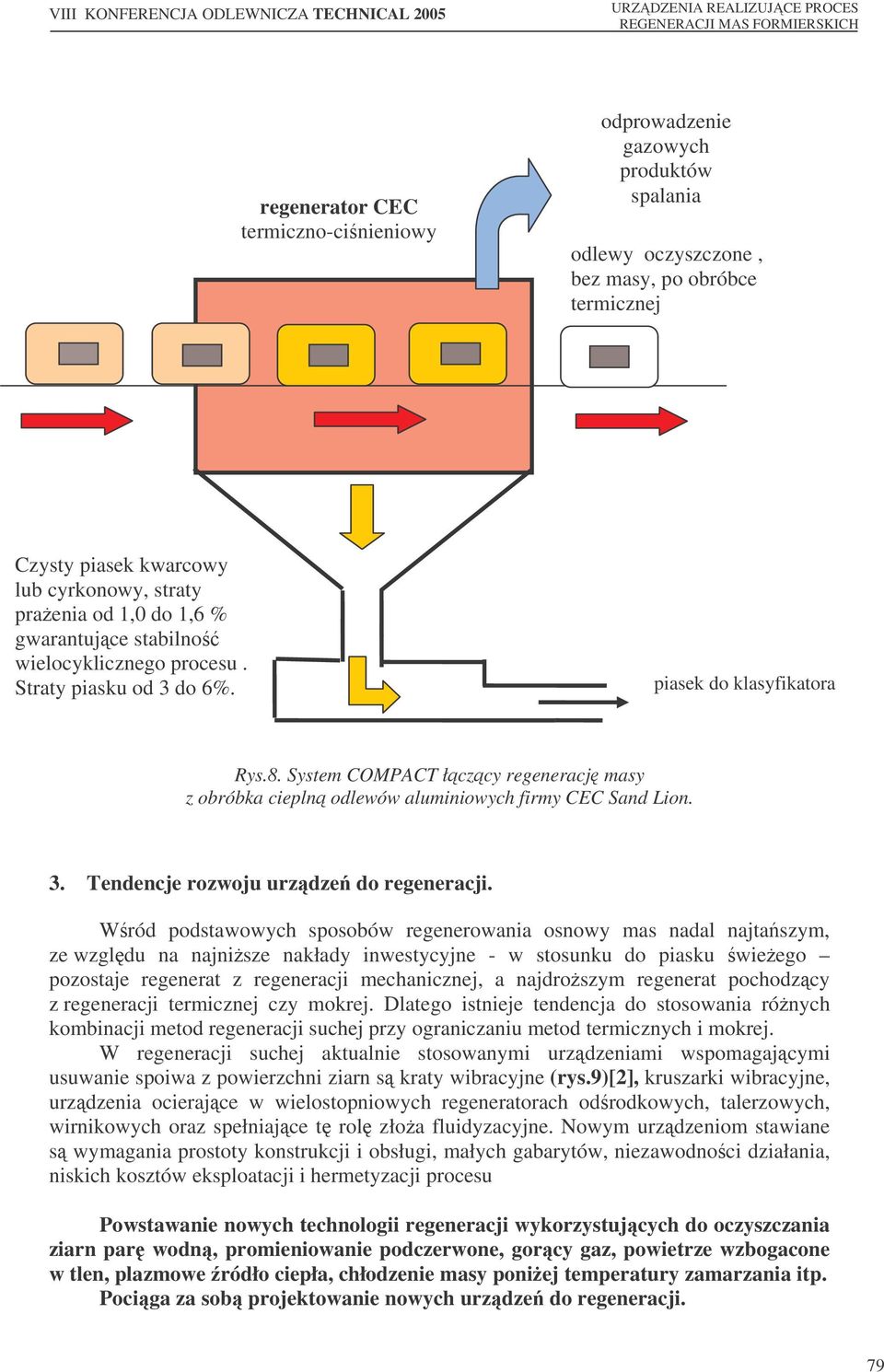 System COMPACT łczcy regeneracj masy z obróbka ciepln odlewów aluminiowych firmy CEC Sand Lion. 3. Tendencje rozwoju urzdze do regeneracji.