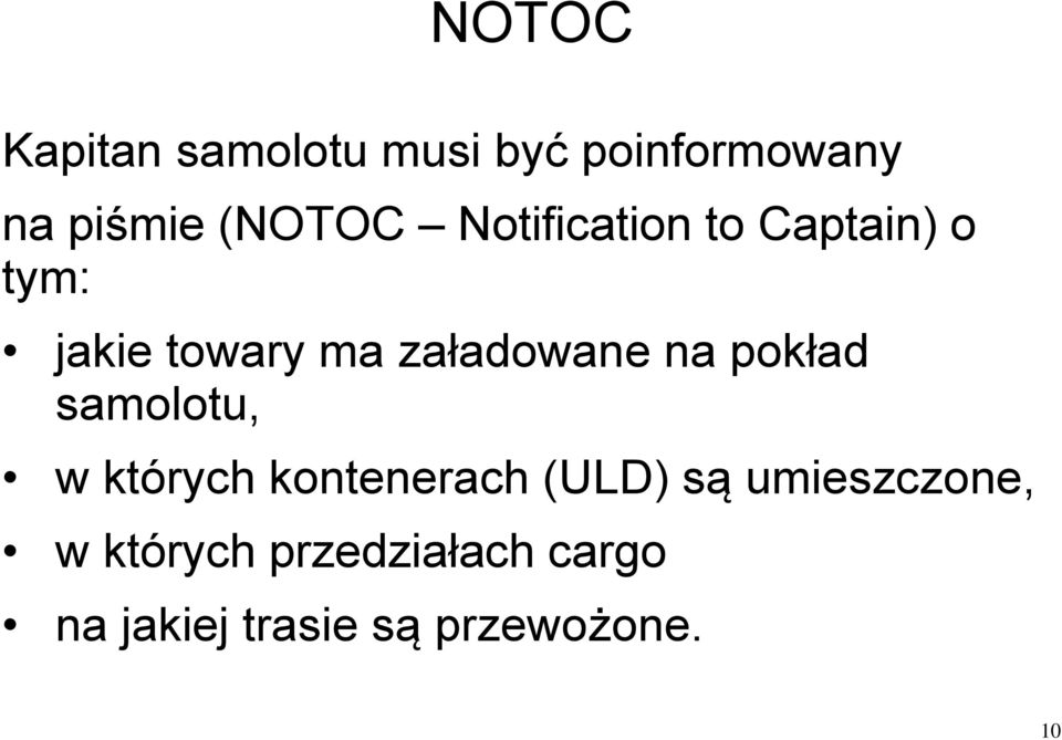 pokład samolotu, w których kontenerach (ULD) są umieszczone, w